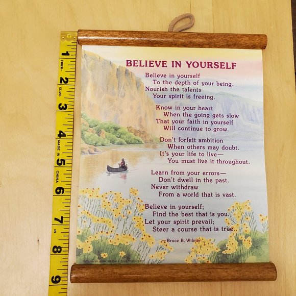 Light Lines Originals “Believe In Yourself” Wall Hanging Scroll Poem - Picture 3 of 4